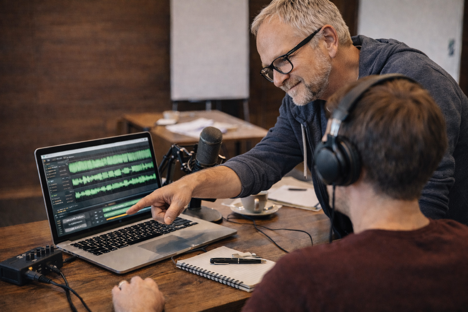 Dirk Fellhauer im Coaching am Studio-Setup